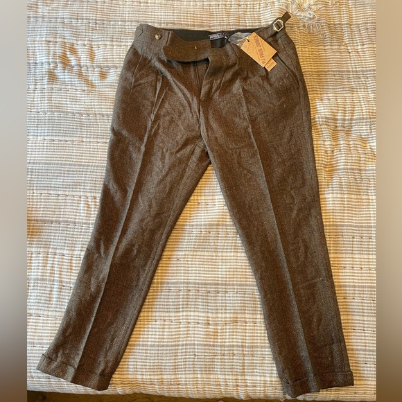 Men Stylish Capri Pants Fold-up Leg Opening Cropped Length Trousers - Picture 1 of 1